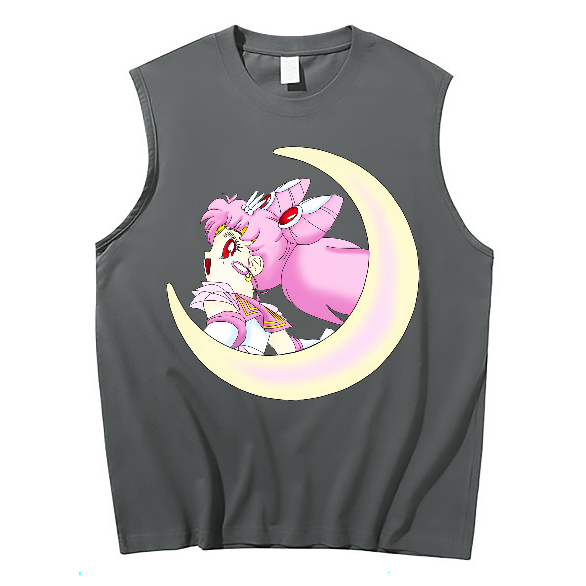 （画像用） 美少女戦士セーラームーン ちびうさ Sailor Moon Chibiusa Tsukino Usagi Small Lady Serenity コットン100％タンクトップ（フロントプリント）
